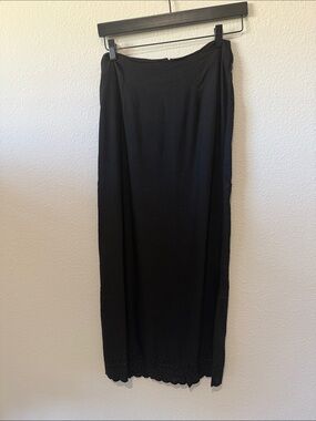 Funky People Black Lace-Trim Column Maxi Skirt Back Zip NWT Size S
